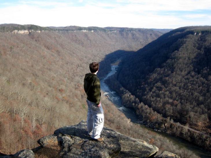 Jon overlooking the cliffs.  Use caution when approaching the cliffs.