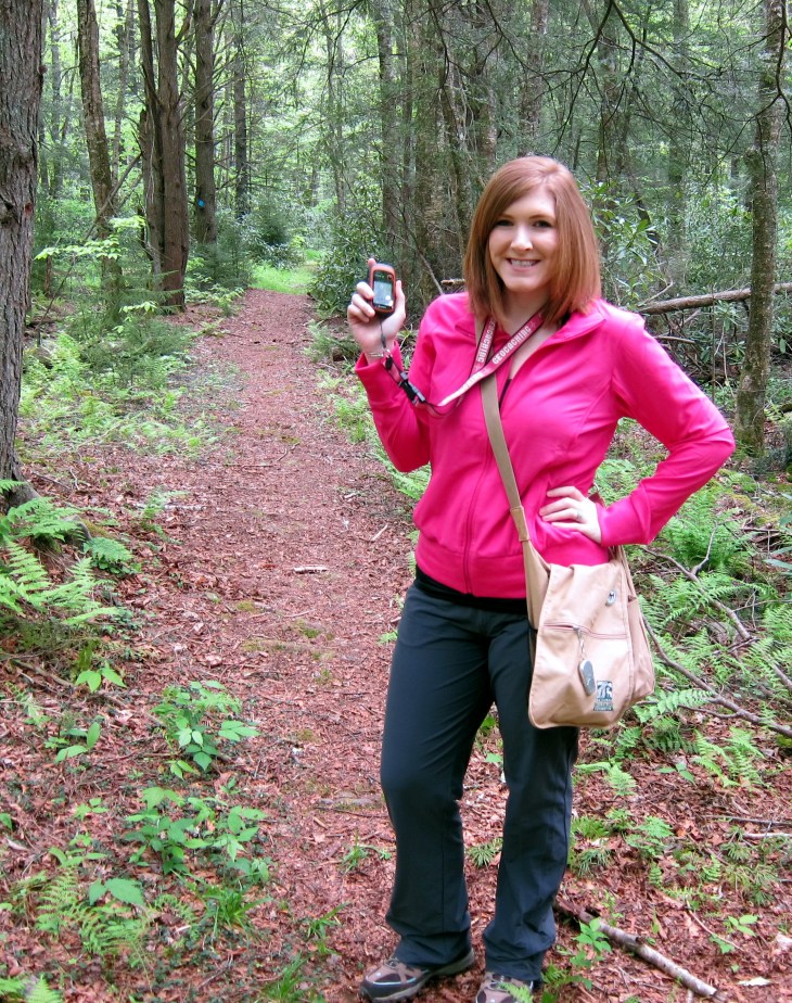 Ready to go geocaching!  My GPS, swag bag, hiking boots -- I'm good to go. 